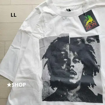 ZION 자이언 밥 말리 카스레 프린트 반팔 티셔츠 LL
