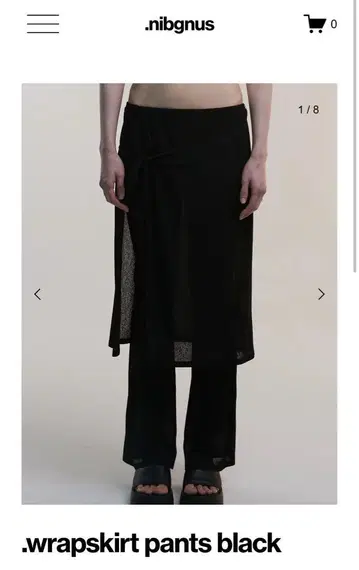 .nibgnus wrapskirt 팬츠 black 팬츠