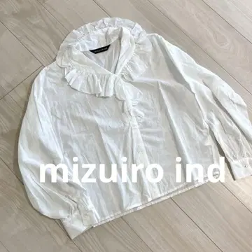 mizuiro ind // 프릴이 달린 화이트 샤, 일본제 새상품급