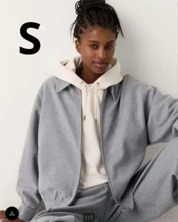브러쉬드 저지 오버사이즈 블루종 유니클로 UNIQLO S 사이즈
