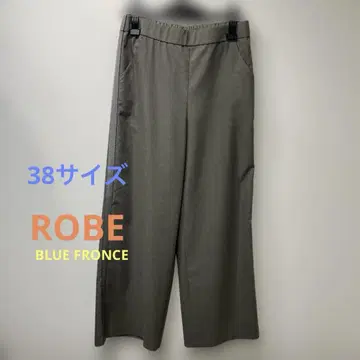 ROBE BLUE FRONCE 마 혼방 사이드 라인 와이드 팬츠 카키