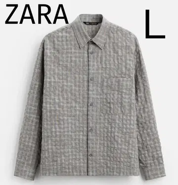 ZARA 체크 무늬 긴팔 셔츠 L
