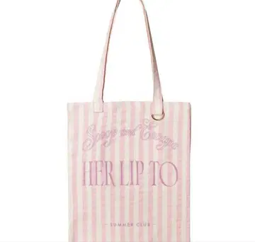 Herlipto ScoopandEscapeTote pinkstripe