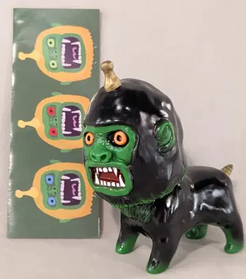a.a.a vinyl toys 원숭이 얼굴 개 그린 몰드/블랙/금 페인팅