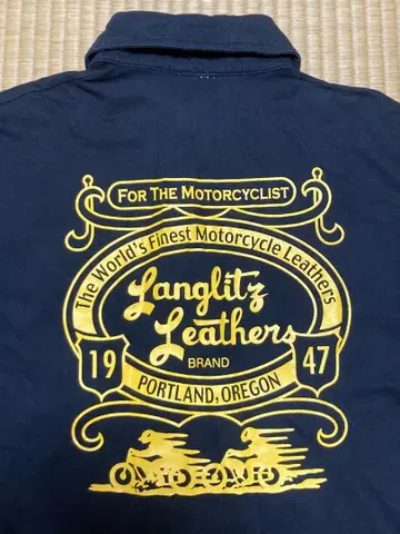 Langlitz Leathers 프린트 피케 셔츠 S 사이즈 블랙 컬러