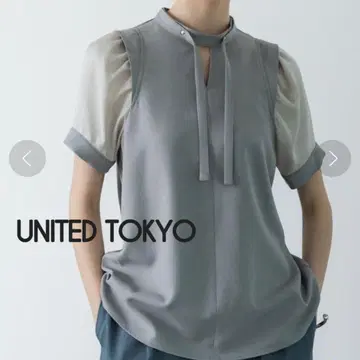 UNITED TOKYO 도킹 퍼프 슬리브 블라우스 - 워셔블 -