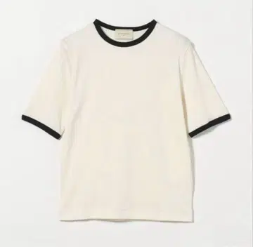 [새상품급] UNITEDARROWS 리브 바이컬러 파이핑 T셔츠 화이트