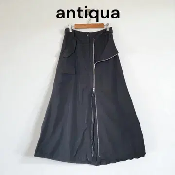 antiqua 안티카 비대칭 플리츠 스커트 블랙