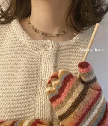 whim 2단 꽃 비즈 목걸이 실버