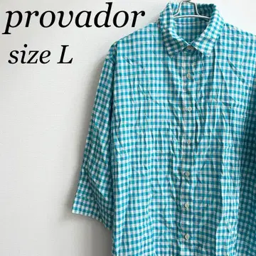 Provador 프로바돌 체크 무늬 긴팔 블루 L