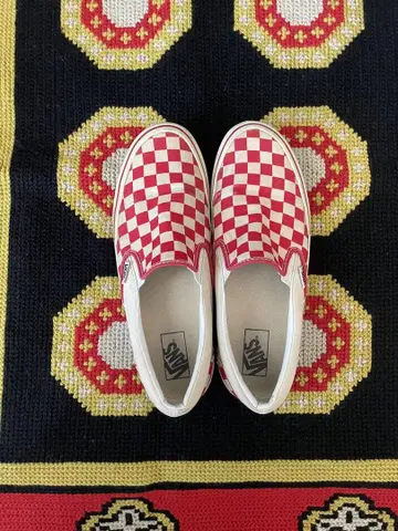 Vans 슬립온 레드 체크