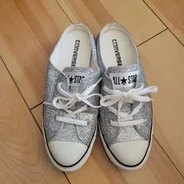 CONVERSE ALL STAR 실버 스니커즈 슬립온 라메
