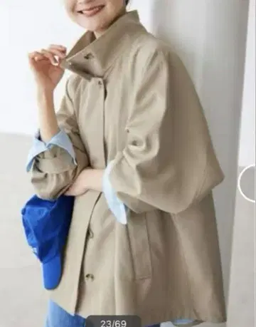 SLOBE IENA 슬로브 이에나 텐트 라인 숏코트 베이지