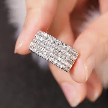 고품질 이터니티 오픈 반지 cz 다이아몬드 실버 파베