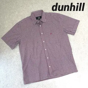 새상품급 dunhill 던힐 반팔 피케 셔츠 체크 무늬 이탈리아제
