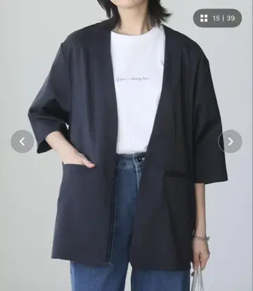 노카라 자켓 오부 소매