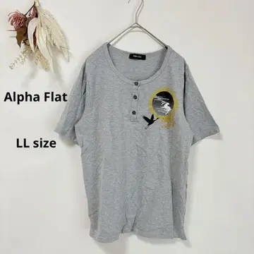 알파 플랫 Alpha Flat 반팔 티셔츠 LL 그레이 일본풍 패턴 토끼