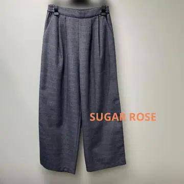 SUGAR ROSE 트위드 라이크 사이드 라인 턱 와이드 팬츠 차콜