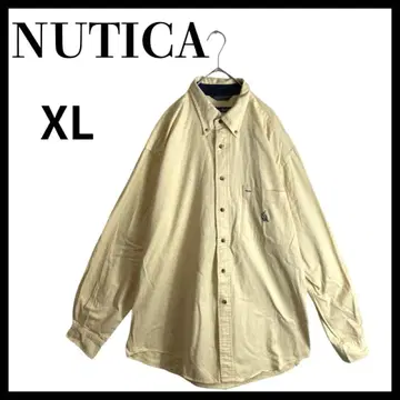 노티카 NAUTICA 오버 사이즈 어스 컬러 옐로우 XL 자수 로고