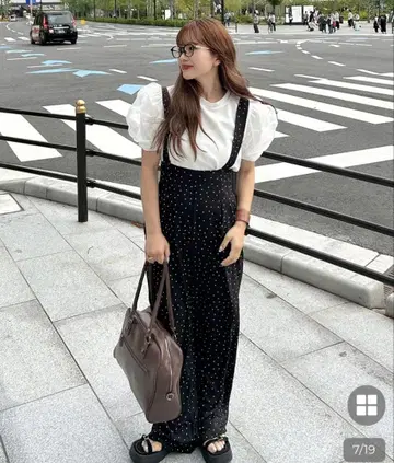 nugu 퍼프 슬리브 티셔츠 살로펫 세트 판매