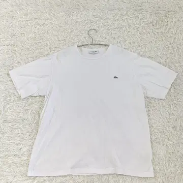 라코스테 클래식 핏 화이트 T셔츠 로고 XL 오버 사이즈