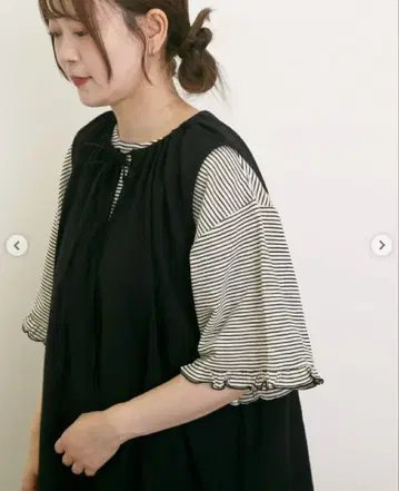 사만사 모스모스 시어 보더 소매 프릴 티셔츠