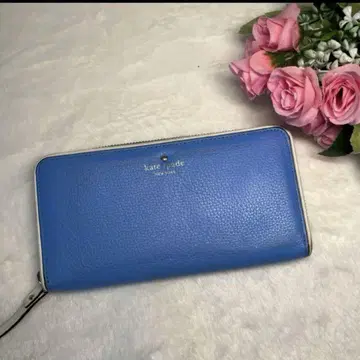 kate spade 블루 스트라이프 화이트 라인 장지갑