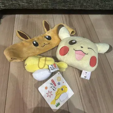 포켓몬 봉제 인형 이브이 피카츄 샤리타츠 세트