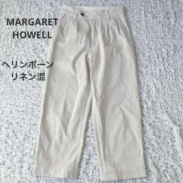 MARGARET HOWELL 헤링본 린넨 혼방 팬츠 아이보리