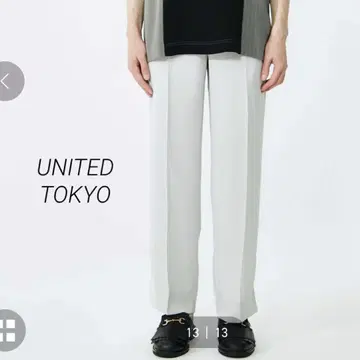 UNITED TOKYO 드레이프 스트레이트 슬랙스 아이스 그레이 2
