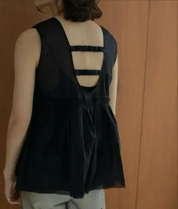 anuke 쉬어 페플럼 탑 블라우스