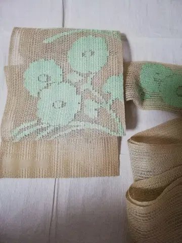순수 실크 얇은 비단 짜임 나고야 오비