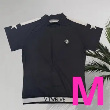 [새상품] V12 여성용 골프웨어 반팔 모크넥 블랙 M
