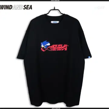 윈드앤씨 Sonic The Hedgehog 티셔츠 블랙 XL