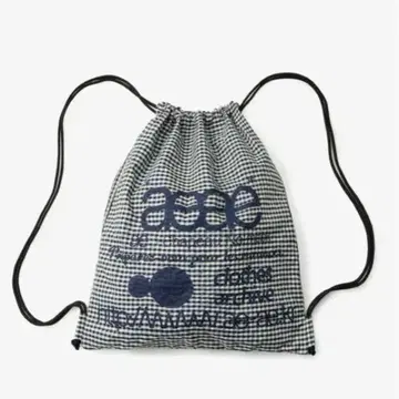 aeae 냅색 WEB LOGO CHECK GYM SACK BLUE