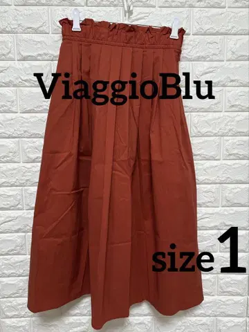 ViaggioBlu 오렌지 플리츠 스커트 사이즈 1