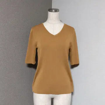 vis 브이넥 니트 카멜