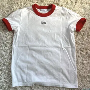 LACOSTE 라운드넥 티셔츠 화이트/레드
