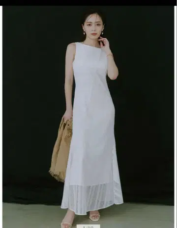 anuans 뉘앙스 지오메트릭 레이스 패널 원피스