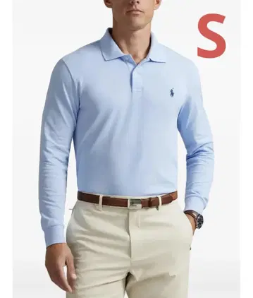 새상품 RLX Ralph Lauren 롱 슬리브 피케 셔츠 남성용 S