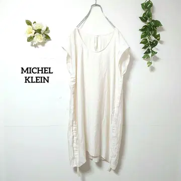 미쉘클랑 무릎 기장 셔츠 원피스 M 백 버튼