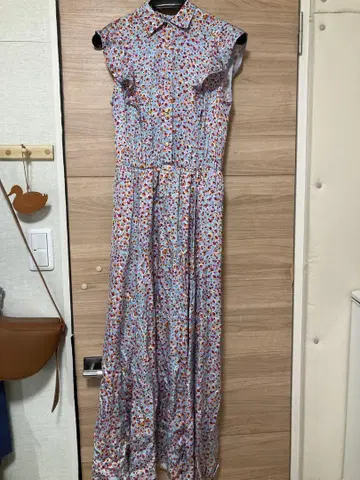 allureville 꽃무늬 슬리브리스 셔츠 원피스