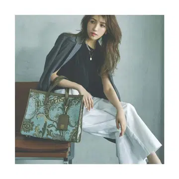 [ PADMA/패드마 ] 리얼 가죽 x 자카드 라지 토트백
