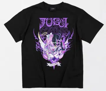 Juri x Amaki Pururu 티셔츠 (Black) L 사이즈