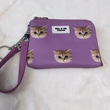 새상품 PAUL & JOE 고양이 얼굴 프린트 코인 케이스