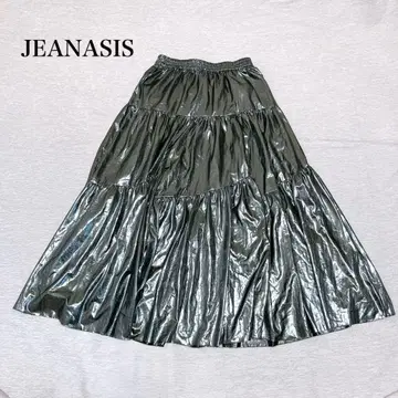 지나시스 글리터 절개 개더 스커트 (F) 허리밴딩 메탈릭