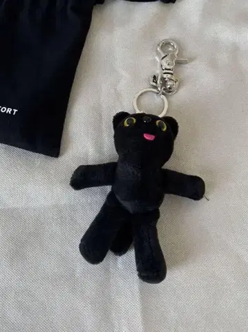 검은 고양이 봉제 인형 키링 수납 봉투 포함