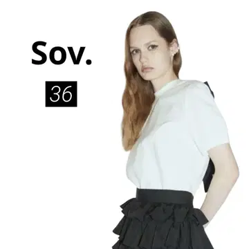 Sov. 소브 백 리본 풀오버 리본 포함 반팔 셔츠 화이트