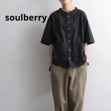 soulberry 밴드 카라 셔츠 노카라 유니섹스