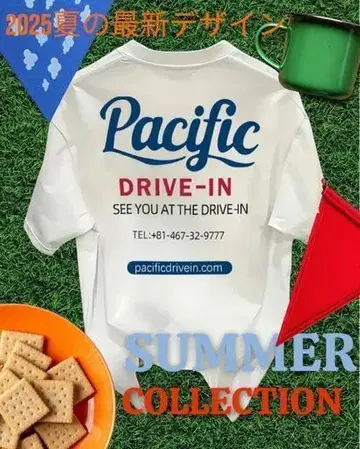 2025년 신상품 Pacific DRIVE-IN 빅 실루엣 티셔츠 3
